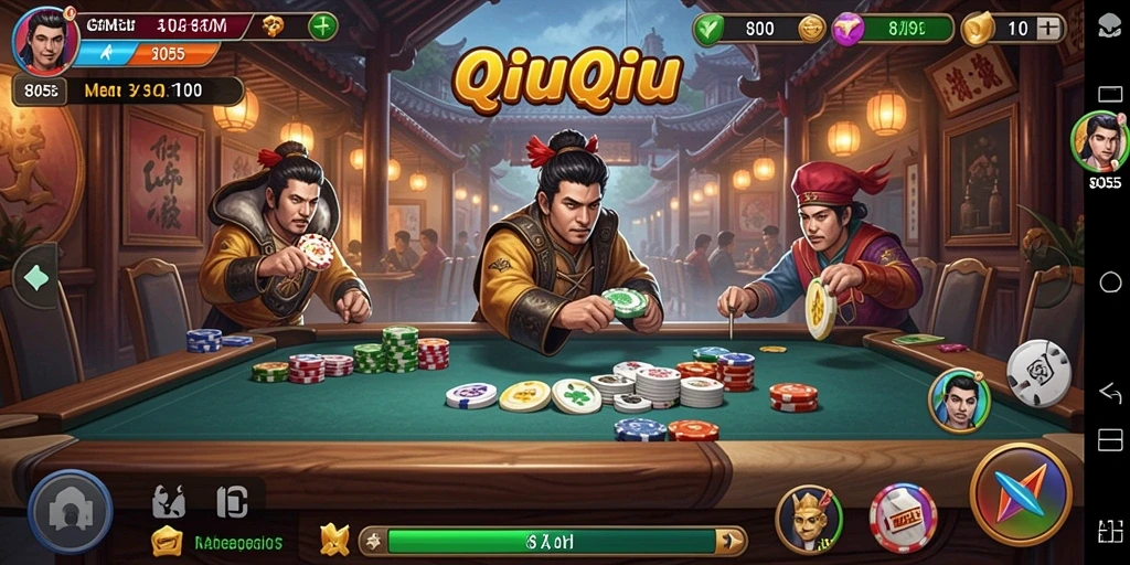 Screenshot gameplay 8055 yang menampilkan keseruan QiuQiu.