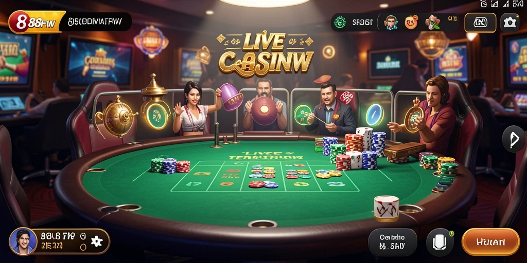 Gameplay Live Casino yang mendebarkan di 888FW.
