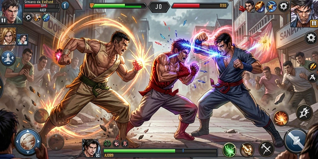 Tampilan gameplay AJO89 yang menarik dalam pertarungan Fighting.