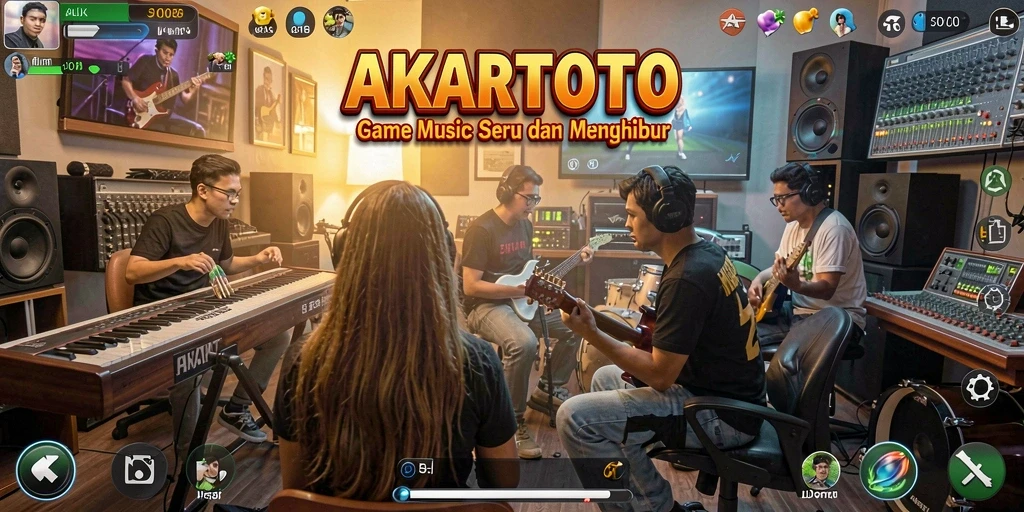Tampilan gameplay AKARTOTO dengan musik yang mengasyikkan.