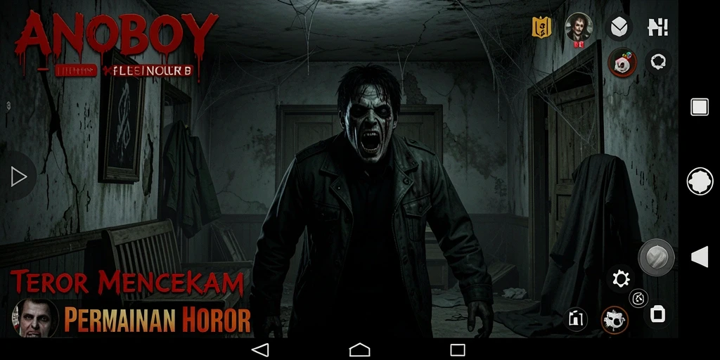 Screenshot menampilkan ketegangan gameplay ANOBOY yang menyeramkan.