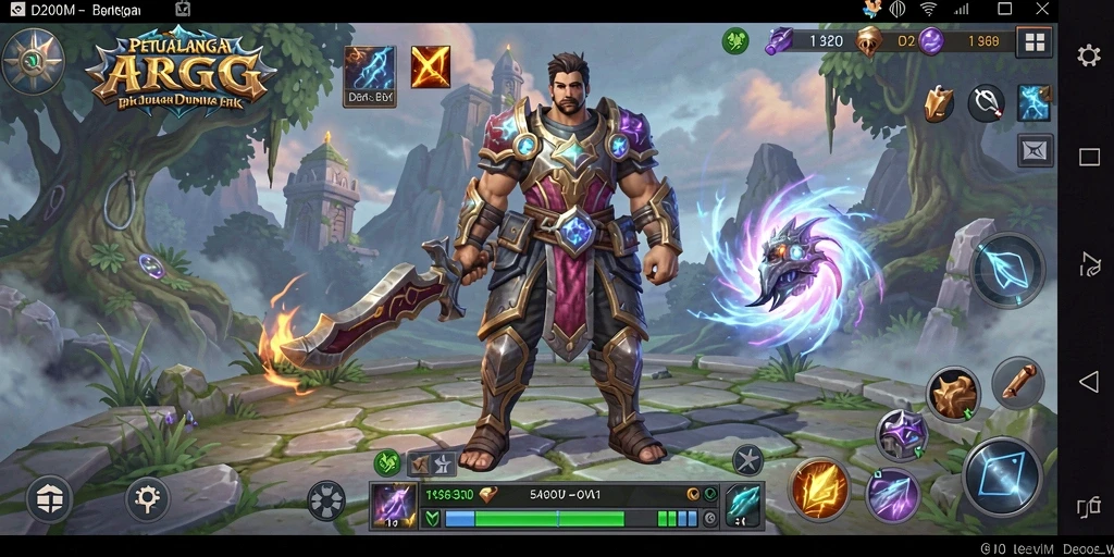 Screenshot yang menunjukkan aksi mendebarkan dalam permainan D200M.