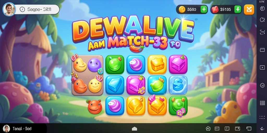 Screenshot gameplay DEWALIVE yang menampilkan tantangan Match-3.