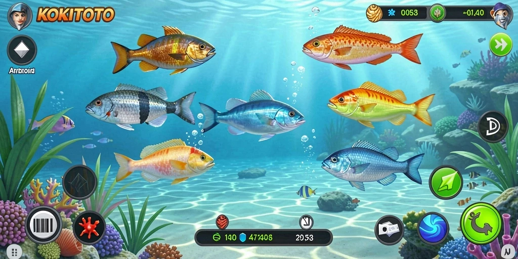Gameplay seru menembak ikan di lautan dalam KOKITOTO.