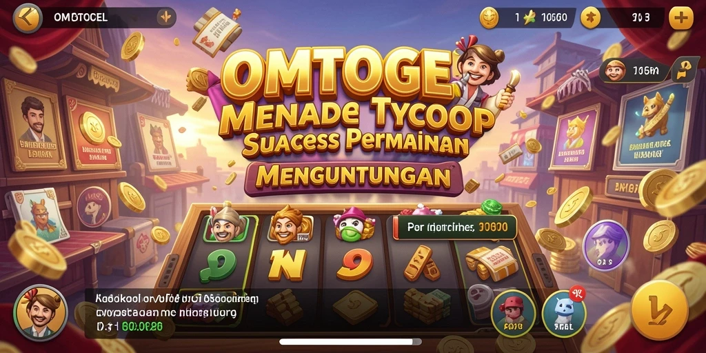 Screenshot OMTOGEL menampilkan gameplay seru dalam membangun kerajaan bisnis.