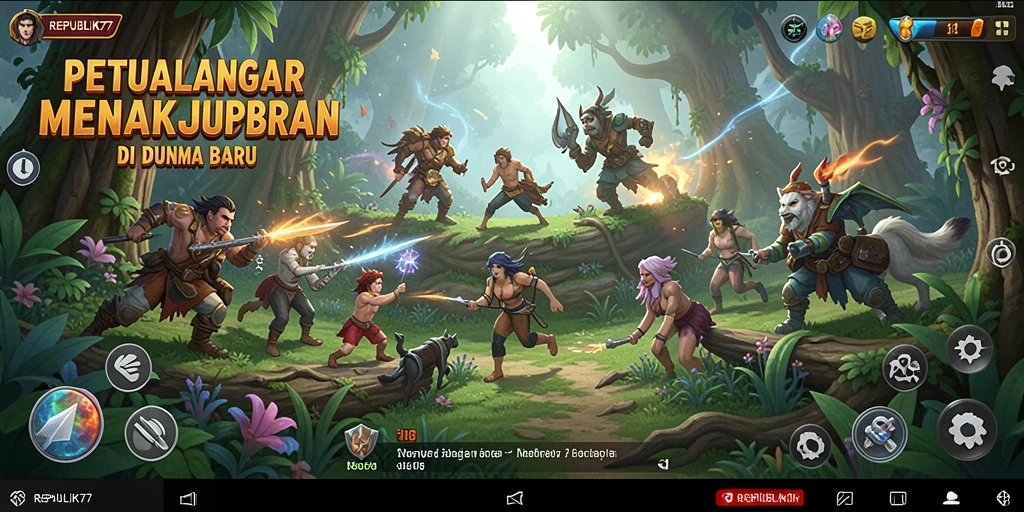 Tampilan gameplay seru dalam petualangan menantang di REPUBLIK77.