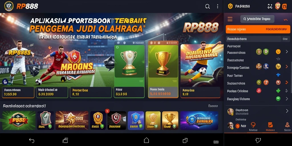 Tampilan screenshot gameplay Sportsbook RP888 dengan berbagai pilihan taruhan.