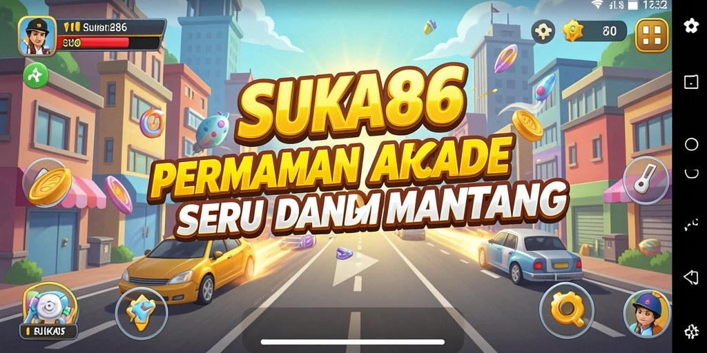 Tampilan gameplay seru di dalam SUKA86 dengan warna-warna cerah.