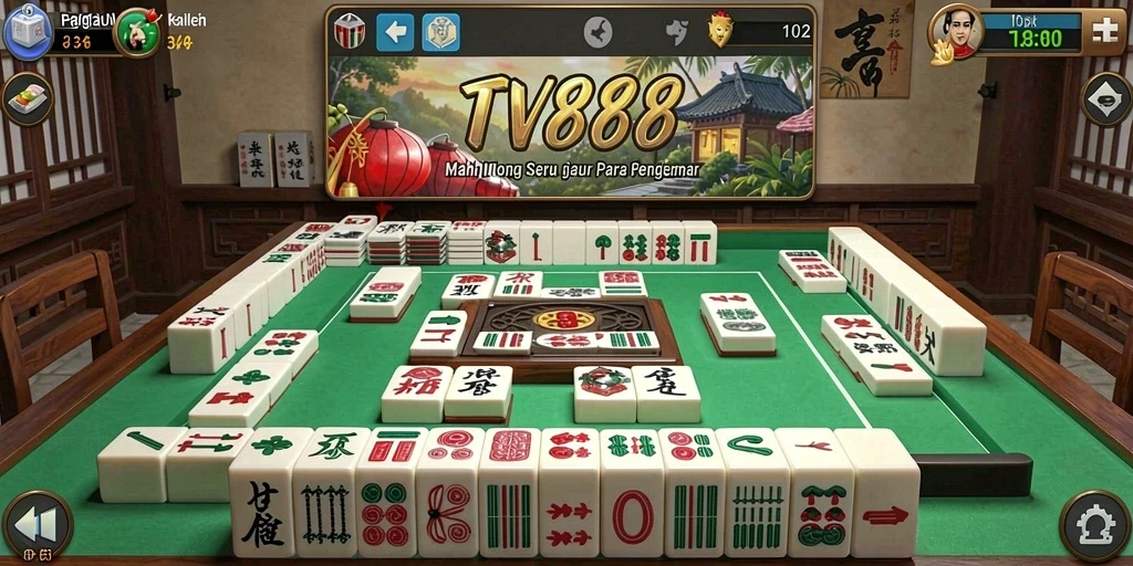 Screenshot gameplay TV888 yang menampilkan aksi seru permainan Mahjong.
